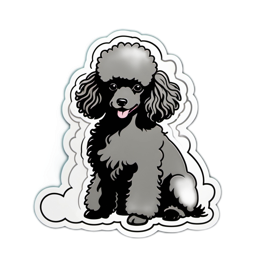 sticker poodle SVG PNG design with clean design elements