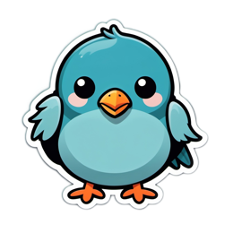 cute bird sticker SVG PNG design with clean design elements