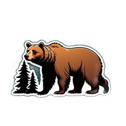 bear trees SVG PNG design with clean design elements