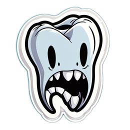 monster tooth sticker SVG PNG design with clean design elements