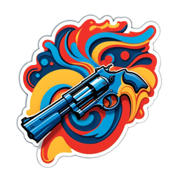 colorful revolver SVG PNG design with clean design elements
