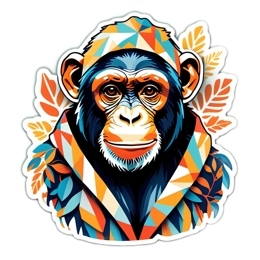 artsy chimpanzee SVG PNG design with clean design elements
