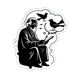 thoughtful man birds SVG PNG design