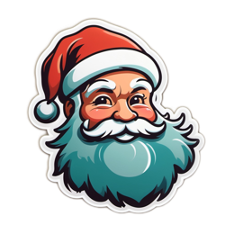 santa character sticker SVG PNG design with clean design elements