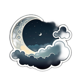 moon clouds night SVG PNG design with clean design elements
