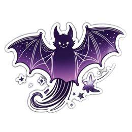fantasy bat star SVG PNG design with clean design elements
