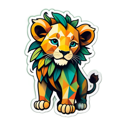 artistic stylized lion SVG PNG design with clean design elements