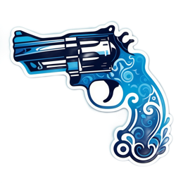 blue swirl revolver SVG PNG design