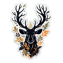 deer autumn leaves SVG PNG design
