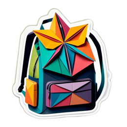 backpack origami SVG PNG design with clean design elements