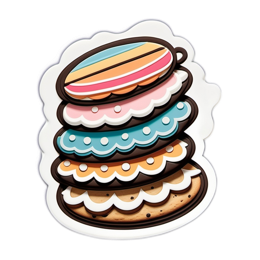 stickers macarons SVG PNG design with clean design elements