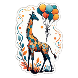 giraffe balloons SVG PNG design with clean design elements