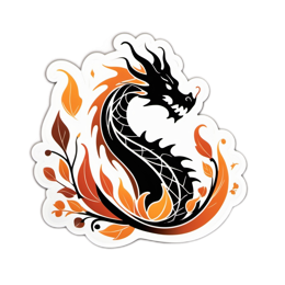 dragon flames SVG PNG design with clean design elements