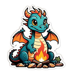 dragon fire campfire SVG PNG design with clean design elements