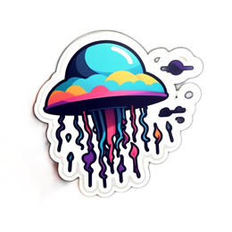 sticker jellyfish SVG PNG design with clean design elements