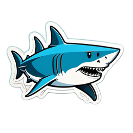 fantasy shark sticker SVG PNG design with clean design elements