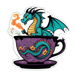 dragon tea SVG PNG design with clean design elements