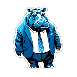fantasy hippo suited SVG PNG design with clean design elements