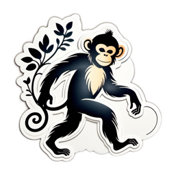monkey sticker SVG PNG design with clean design elements