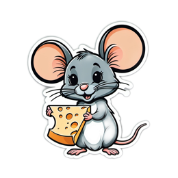 mouse cheese SVG PNG design with clean design elements