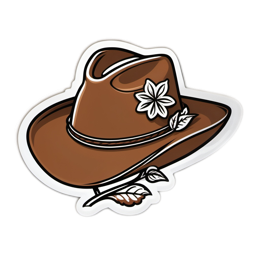 hat flower SVG PNG design with clean design elements, green floral elements