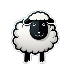sheep sticker SVG PNG design with clean design elements