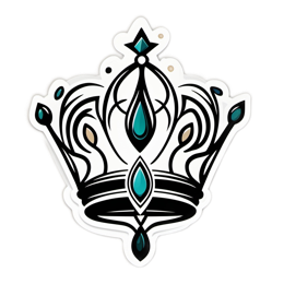 stickers crown SVG PNG design with clean design elements