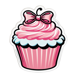 cupcake pink bow SVG PNG design