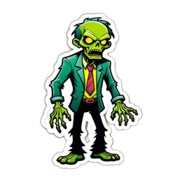 zombie cartoon SVG PNG design with clean design elements