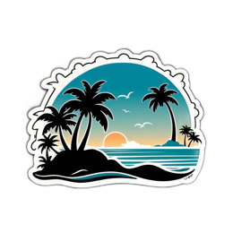 sunset palmtrees SVG PNG design