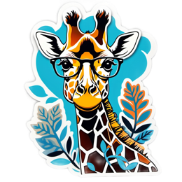 giraffe glasses SVG PNG design with clean design elements