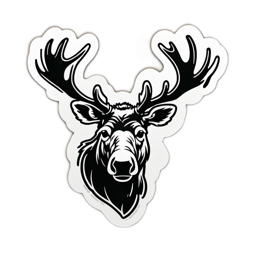 moose sticker SVG PNG design with clean design elements