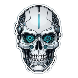 robot skull SVG PNG design with clean design elements