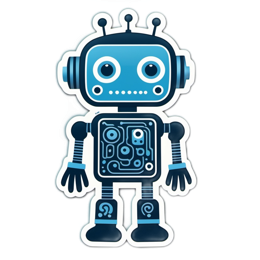 robotic character SVG PNG design with clean design elements