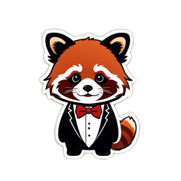 sticker red panda SVG PNG design with clean design elements
