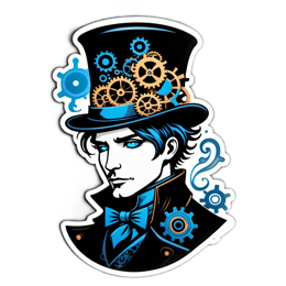 steampunk character icon SVG PNG design with clean design elements