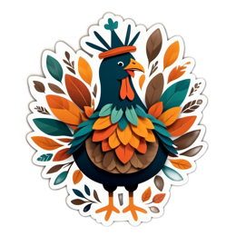 chicken autumn leaves SVG PNG design with clean design elements