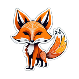 fox illustration SVG PNG design with clean design elements