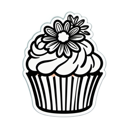 cupcake floral SVG PNG design with clean design elements, white and pink floral elements