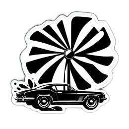 car windmill SVG PNG design with clean design elements