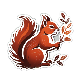squirrel branch SVG PNG design with clean design elements
