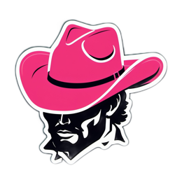 sticker cowboy hat SVG PNG design with clean design elements