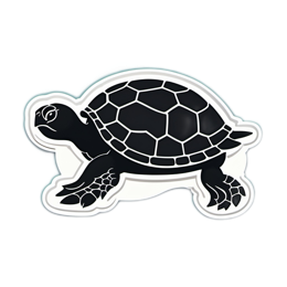 turtle black sticker SVG PNG design with clean design elements
