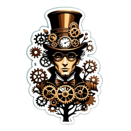 steampunk machines SVG PNG design with clean design elements