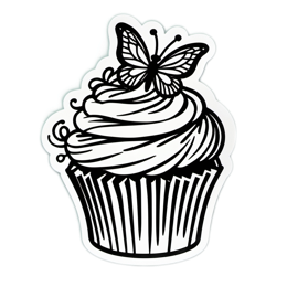 cupcake butterfly SVG PNG design with clean design elements