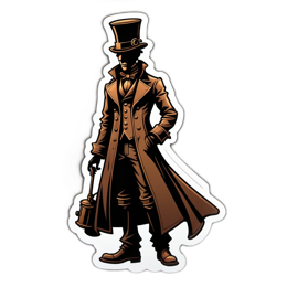 victorian character sticker SVG PNG design with clean design elements