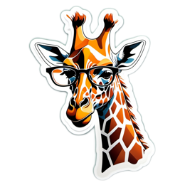 giraffe artistic sticker SVG PNG design with clean design elements