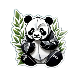 panda geometric SVG PNG design with clean design elements