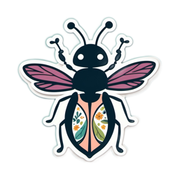 sticker butterfly floral SVG PNG design with clean design elements, pink and green floral elements