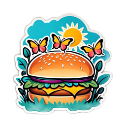 burger butterflies SVG PNG design